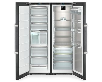 Liebherr Peak XRFbs5295 665L Black Steel No Frost Freestanding Side by Side Fridge Freezer with Ice Maker